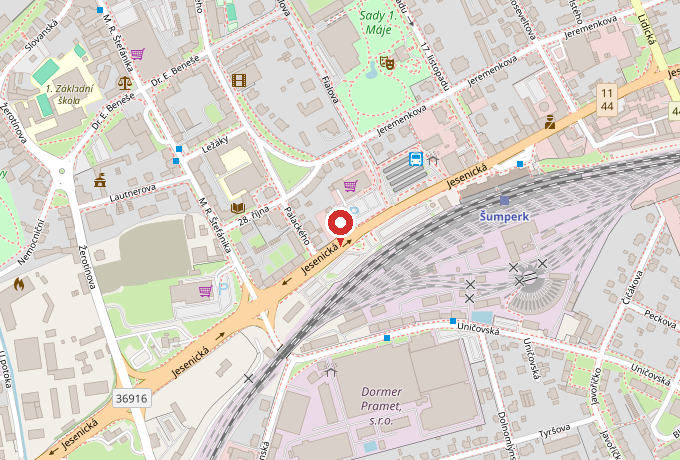 Mapa – prodejna KAFE CENTRUM, Jesenická 1198/7a, Šumperk